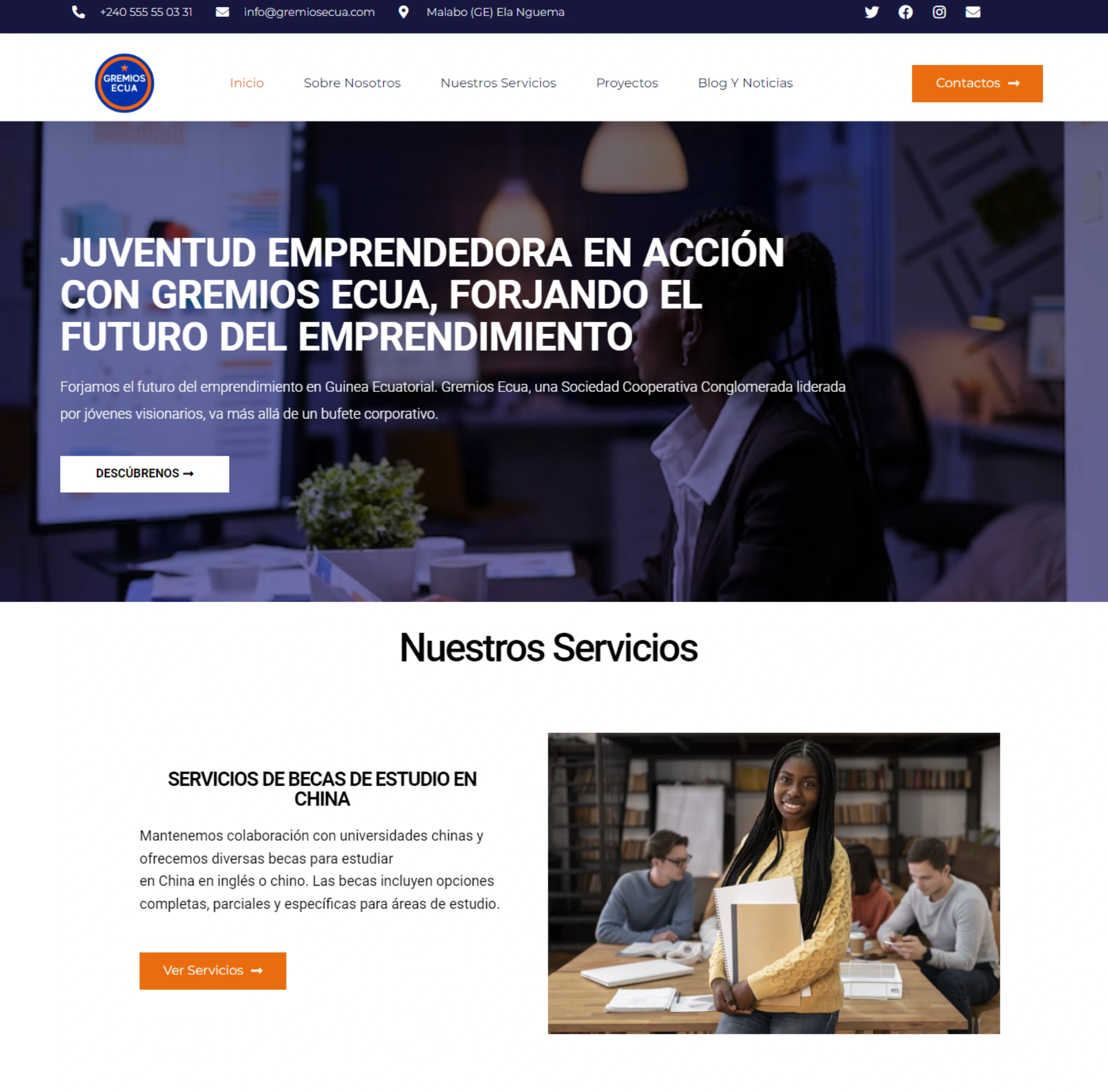 Sitio web Oficial de la Asociación Juvenil De Emprendimiento (GREMIOS ECUA)